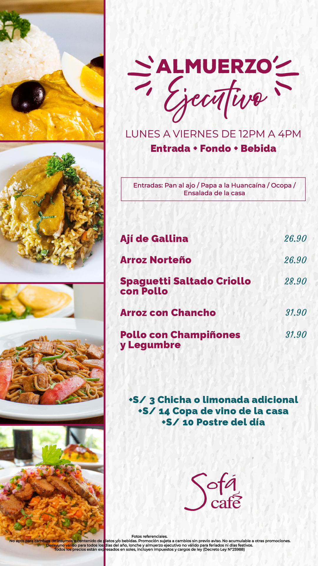 Almuerzo Ejecutivo Sofá Café